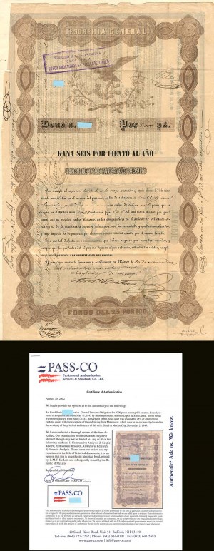 "Black Eagle" - 5,000 Pesos General Treasury Obligation